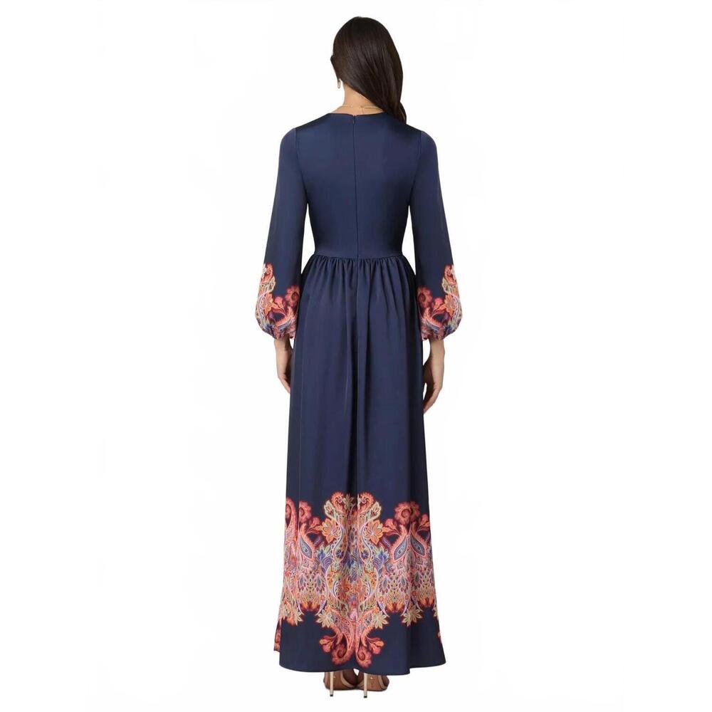 NEW SHOSHANNA calla dress in navy multi - Picture 4 of 4